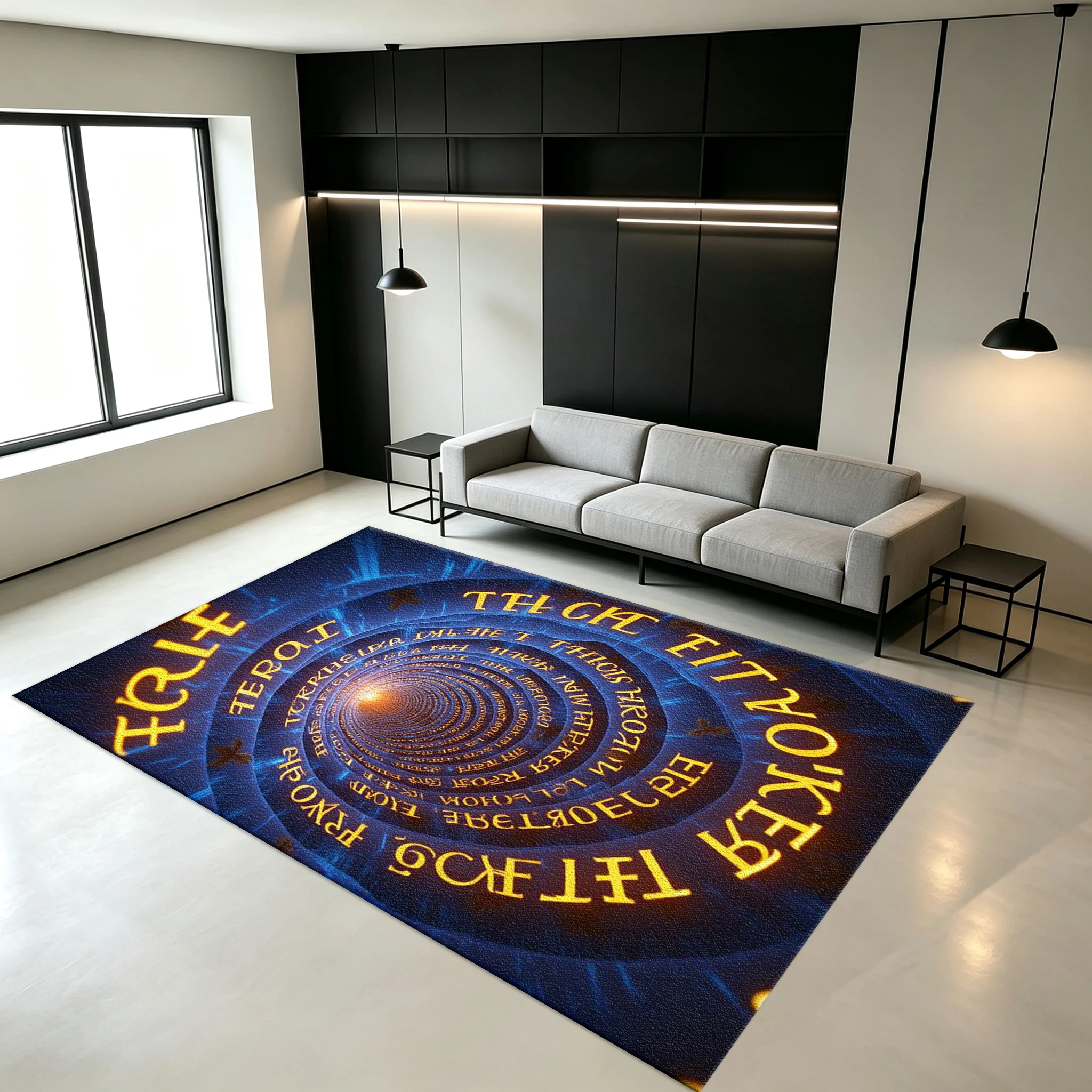 Magic Luminous Letter Swirl Tunnel Carpet Floor Non-Slip Mat