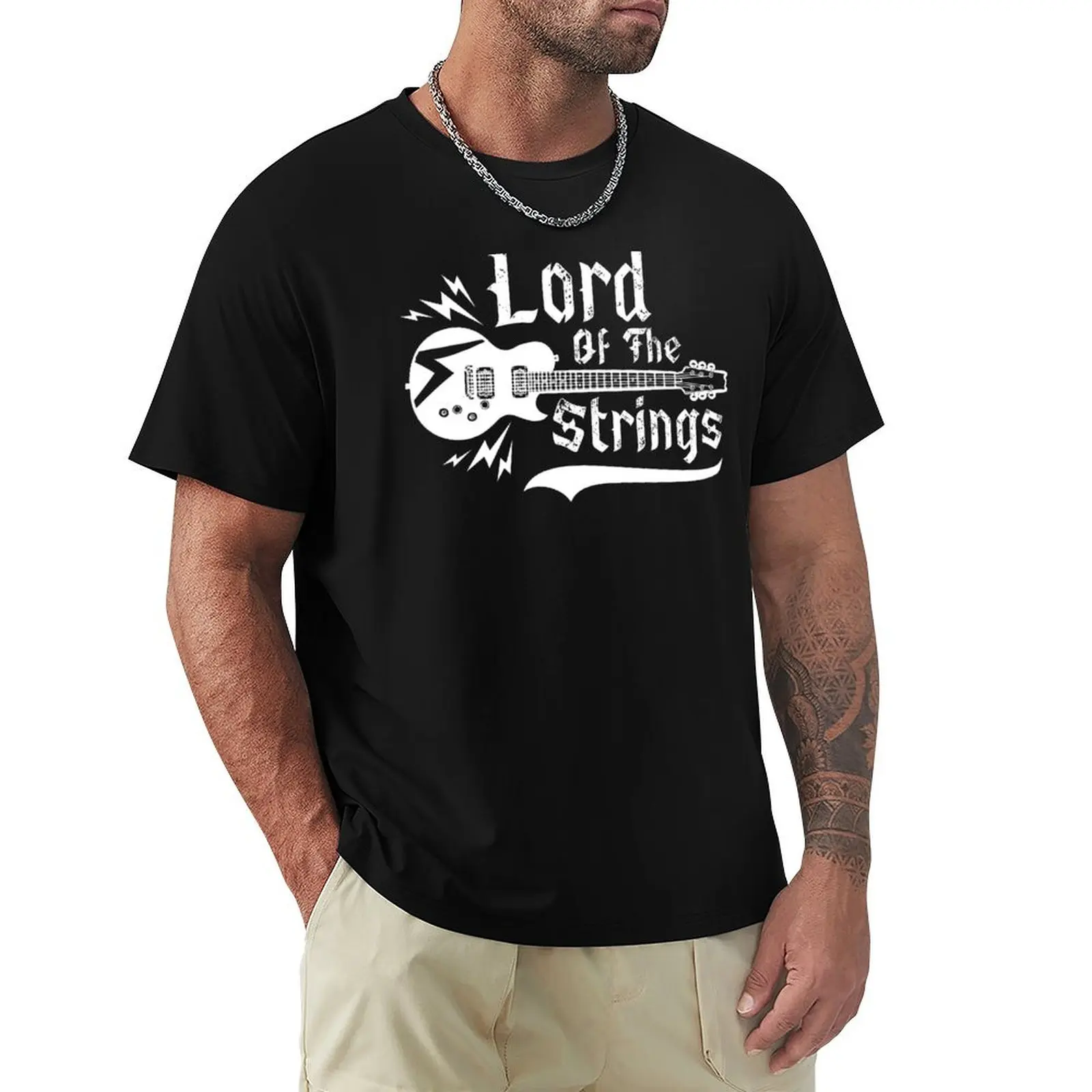 

Lord Of The Strings Funny Guitar T-Shirt man t shirt hippie clothes Men's t-shirts
