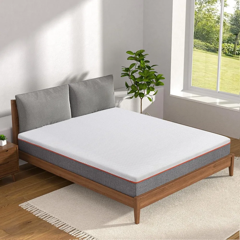 

Charcoal Infused Memory Foam Queen Mattress 8 Inch, Medium Firm Queen Size Bed Mattress with Washable Cover for Queen Bed