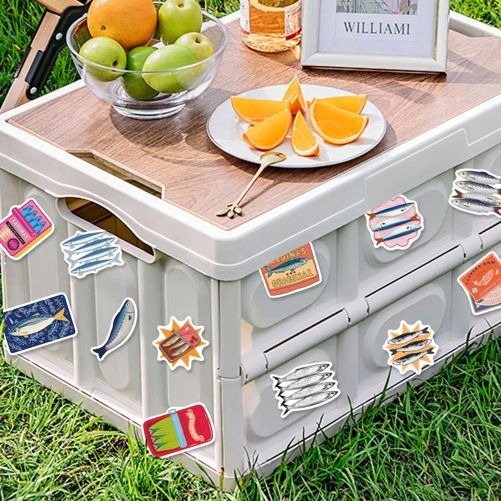 50 قطعة السردين المعلب الكتابة على الجدران ملصقات الديكور الأمتعة الهاتف الغيتار سكيت كوب خوذة الثلاجة ملصق مضاد للمياه ألعاب أطفال