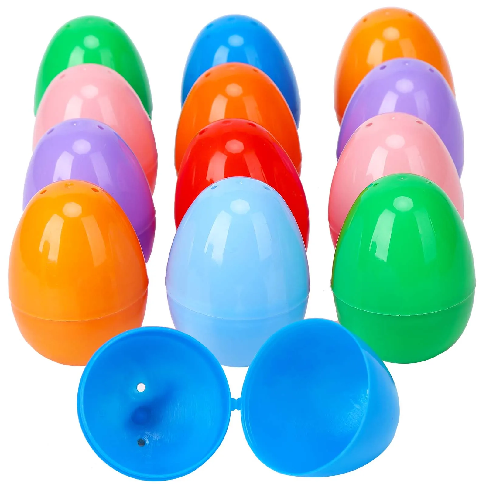 

100pcs Fillable Easter Eggs 2.4“ Fillable Easter Eggs for Easter Hunt, Basket Stuffers Fillers, Theme Party Favor Decor 8color