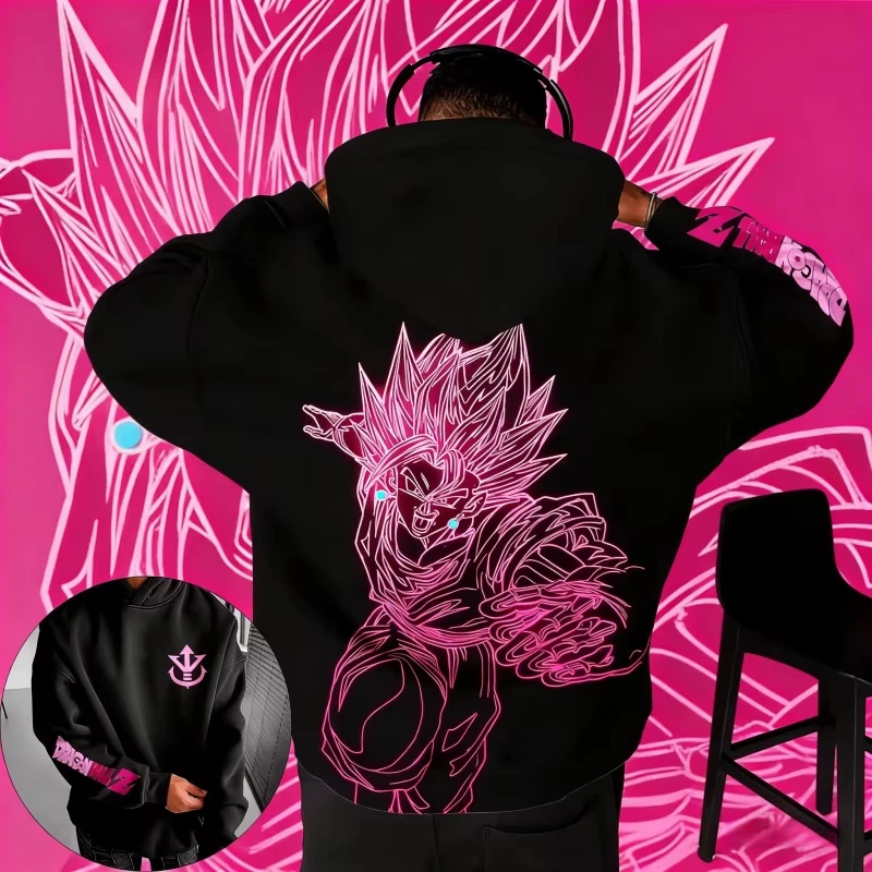 

2026 Autumn Winter Dragon Ball Cotton Hoodie for Men Women Oversized Sweatshirt Vintage Anime Goku Print Pullover for DBZ Fans