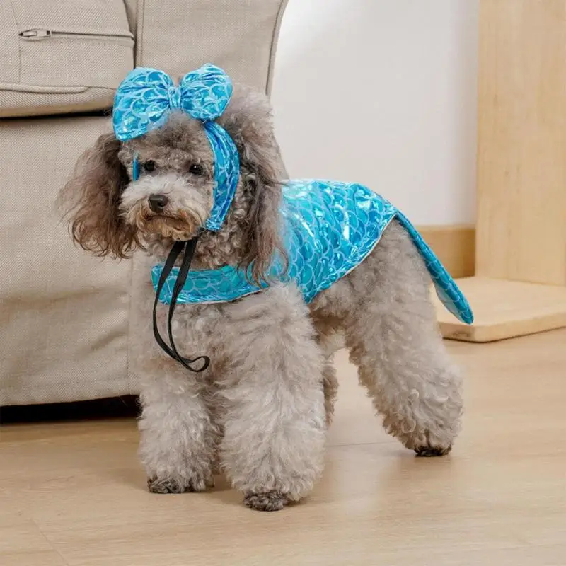 Mermaid Dog Costume funny Dog clothing cat clothing Cute pet clothes Halloween Dress up Costume Role playing costumes