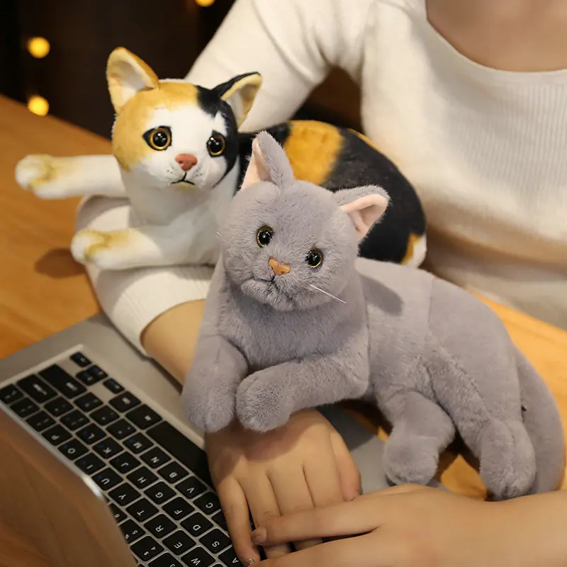 30cm Cute Real-Life Cute Plush Cat Doll Soft Stuffed Animal Cloth Kitten Toys Cartoon Friend Birthday Gift