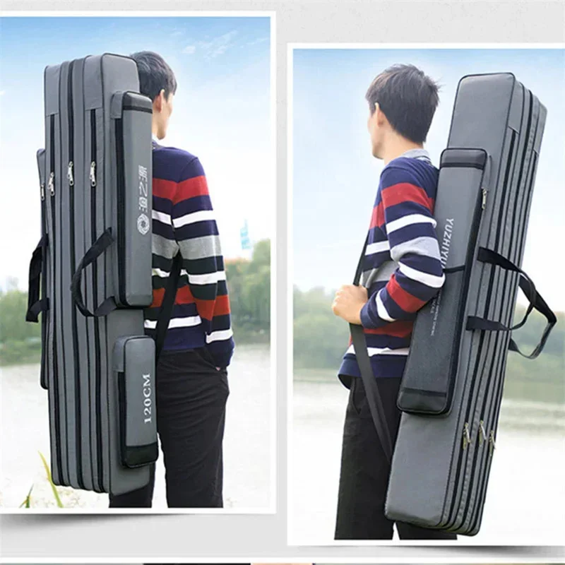 Fishing Rod Storage Bags 80/100/120/130 CM Fish Pole Tools Protect Bag Portable Multifunctional 2 Layer Fish Accessories Carrier