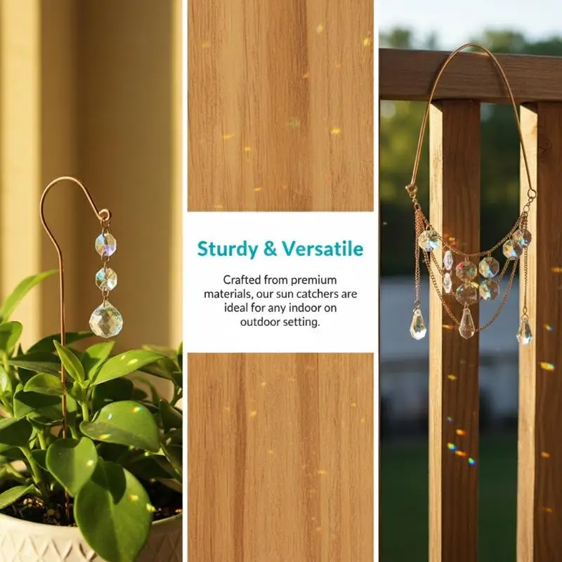 1Pcs Sun Catcher Crystal Ball Garden Decor for Plant Stump Flower Pots Pile Reflective Lawn Ornaments
