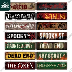 Putuo Decor Happy Halloween Vintage Metal Tin Sign, Halloween Gift, Wall Art Decor for Home Living Room Bar Pub Club