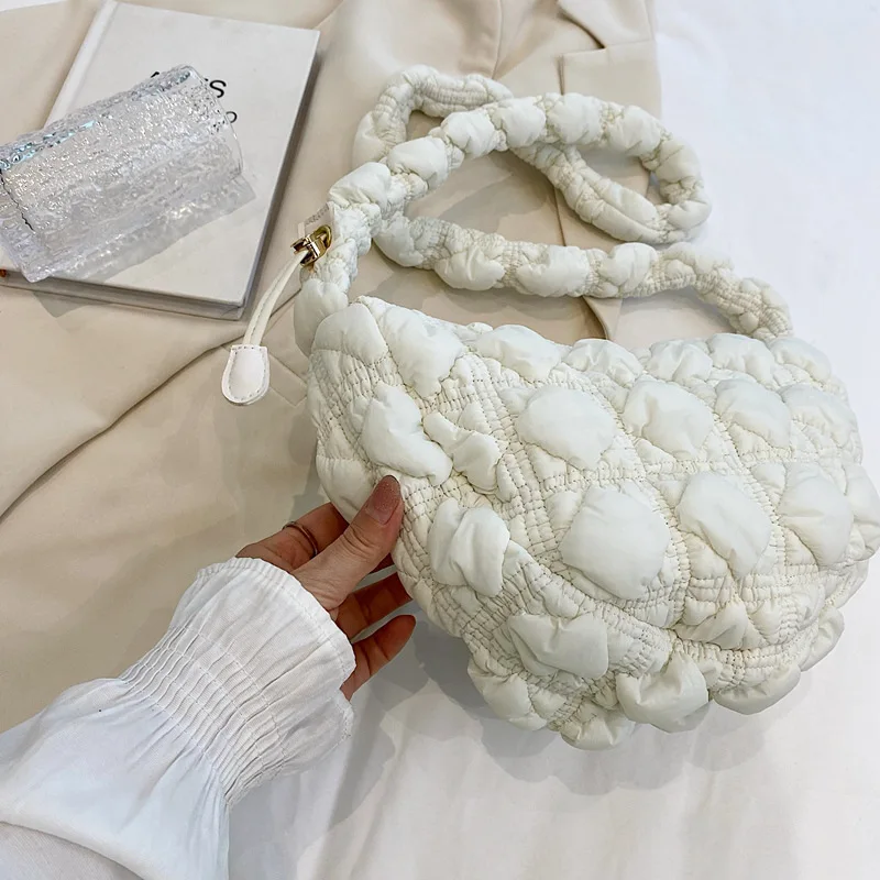 Morandi Macaron Color Women's Hobo Cloud Bag Crossbody Tote 2023 Summer Fashion Trend Designer Zipper Pocket Cute Korean Style