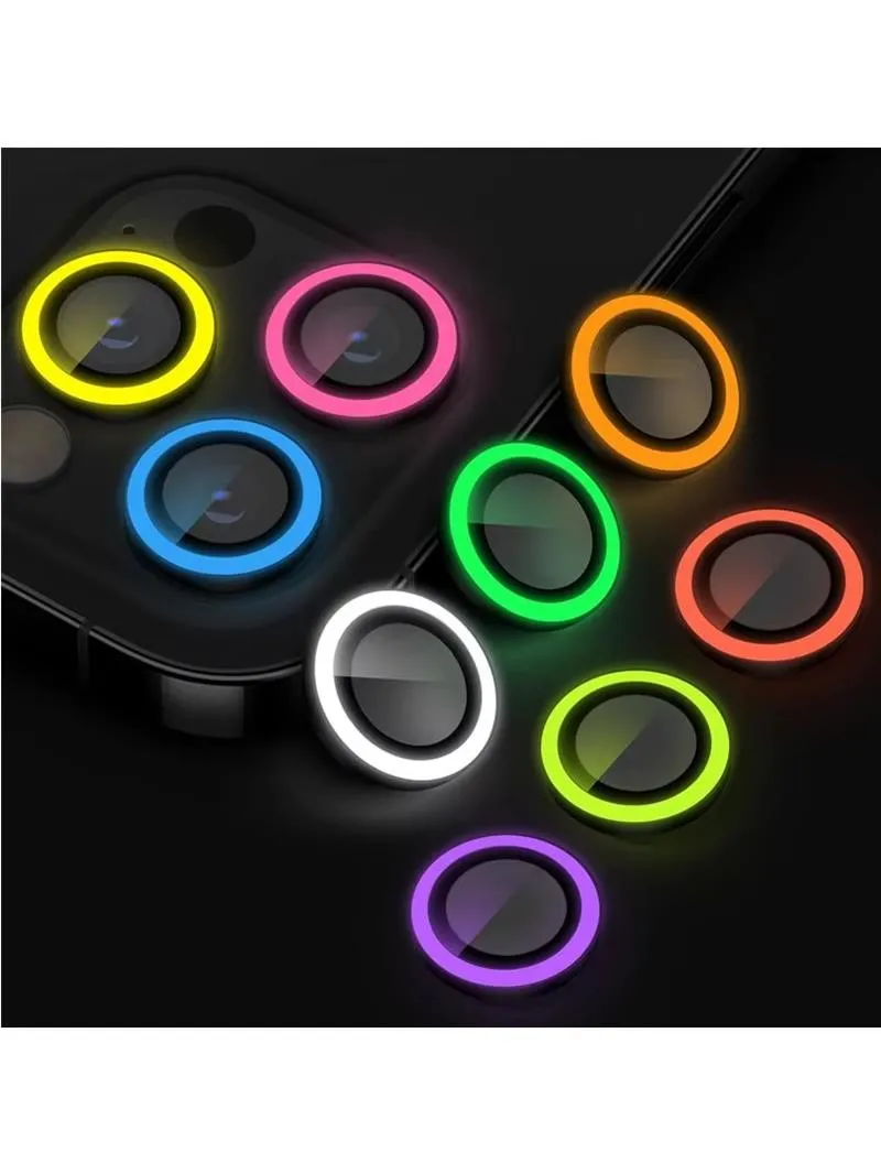 Film de protection de caméra en céramique lumineuse, pour iPhone 17 16 13 12 11 14 15 Pro Max Plus 13 Mini anneau d'objectif, capuchon lumineux en verre trempé