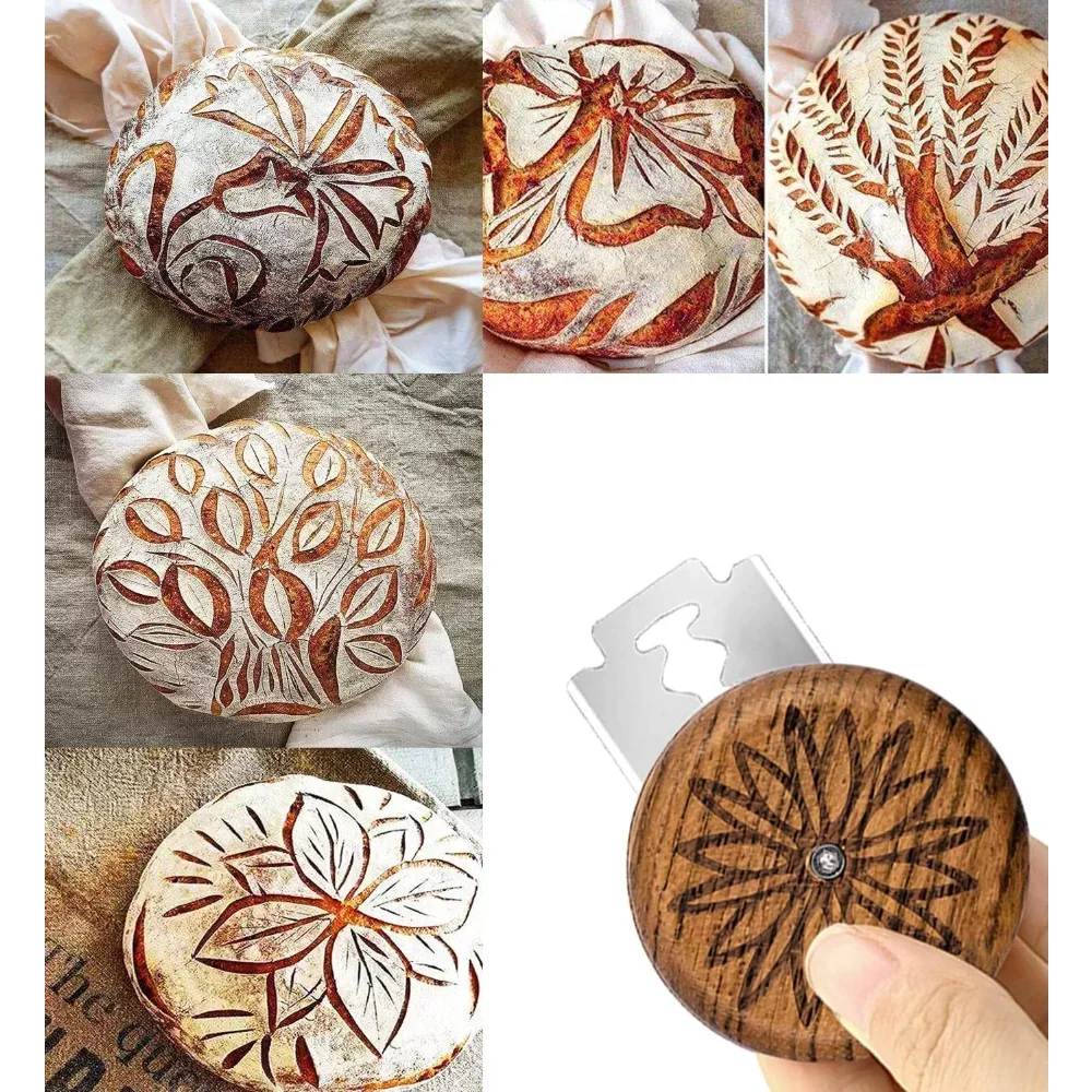 

Wood Bread Lame Slashing Cutter Tool,Hand Crafted Dough Sourdough Scoring Knife Making Slasher Lame Bread Tool for Bakers