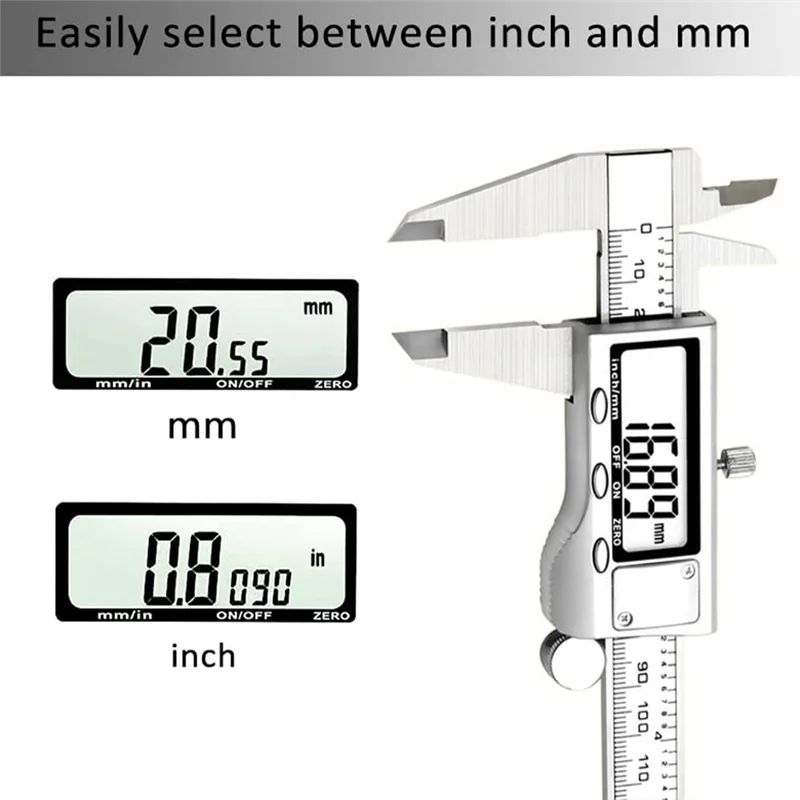

YHYS Digital Caliper Measuring Tool, Digital Micrometer, Stainless Steel Vernier Caliper, Inch/Mm Conversion (6 Inch/150 Mm)
