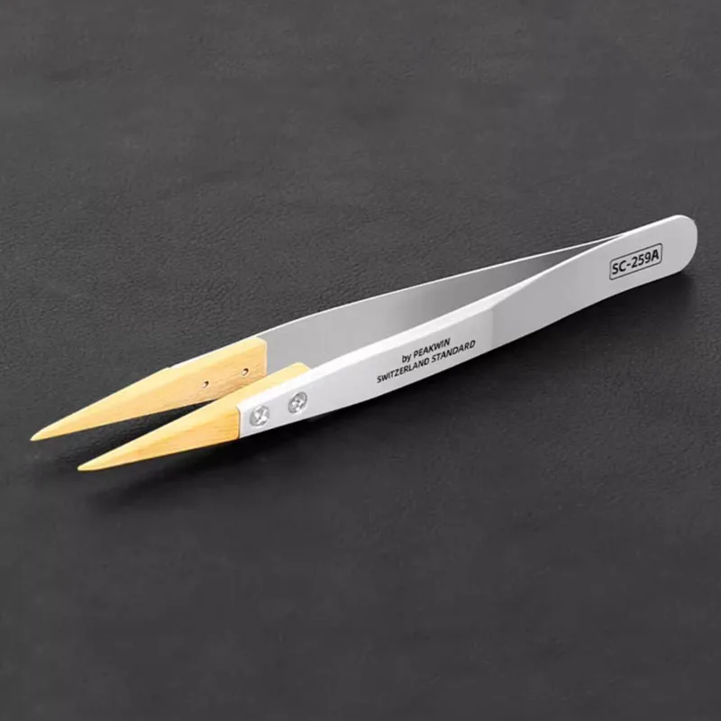 Boxwood tweezers, precision anti-magnetic tweezers, insulated, non-damaging parts, watch repair tools