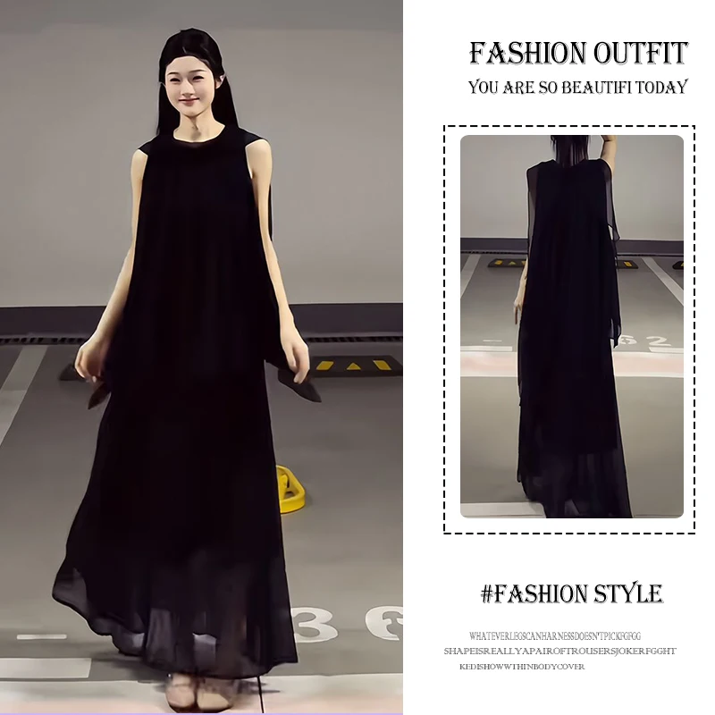 

Summer New Women's Loose Fit Shoulder Bared Top And Skirt Set Elegant Style Casual Wear Polyester Fiber High Waist Long Skirt