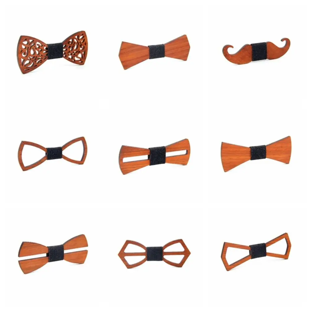 هدايا الزفاف 12 سنتيمتر ربطة عنق أنماط متعددة خشبية اليدوية ربطة القوس فيونكة حماية البيئة نحت ربطة العنق اكسسوارات الرجال #5