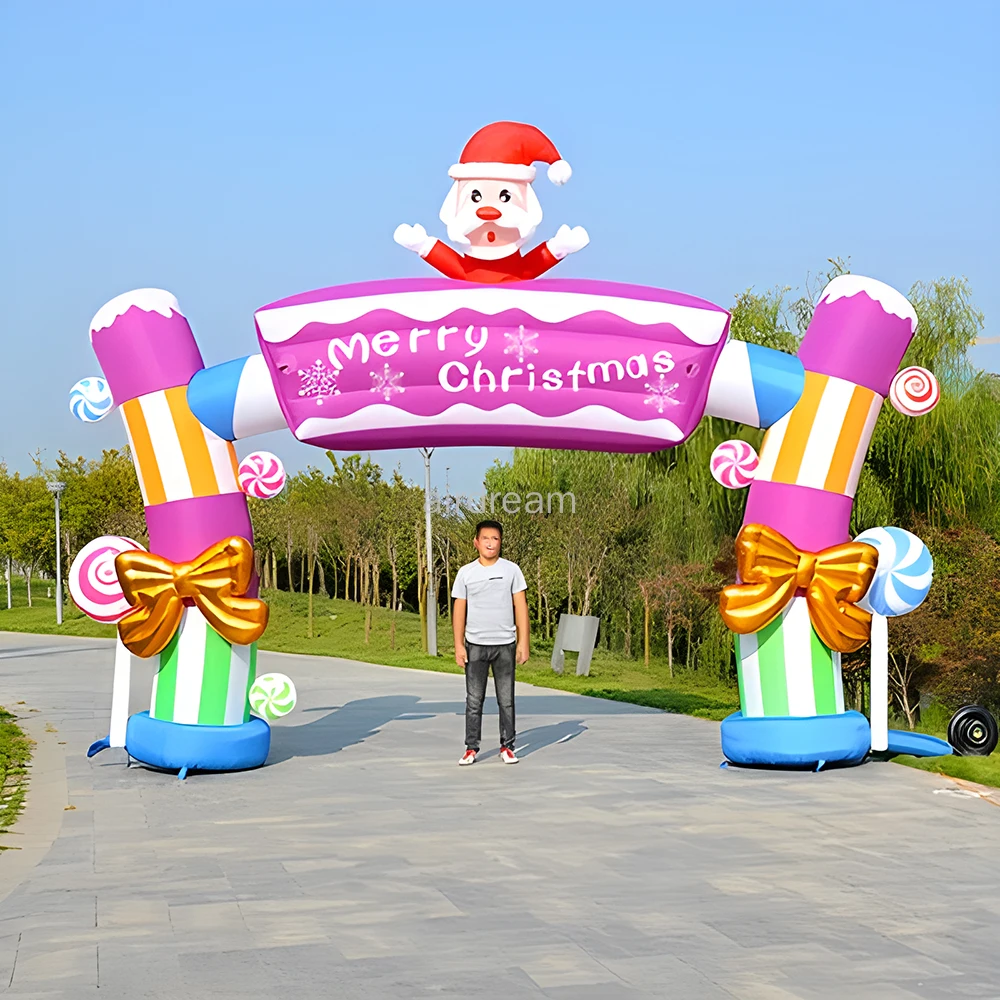 

10 styles Giant Inflatable Santa Claus Archway Air Blow Christmas Event Entrance Arch Ornament Xmas Interior outdoor decoration