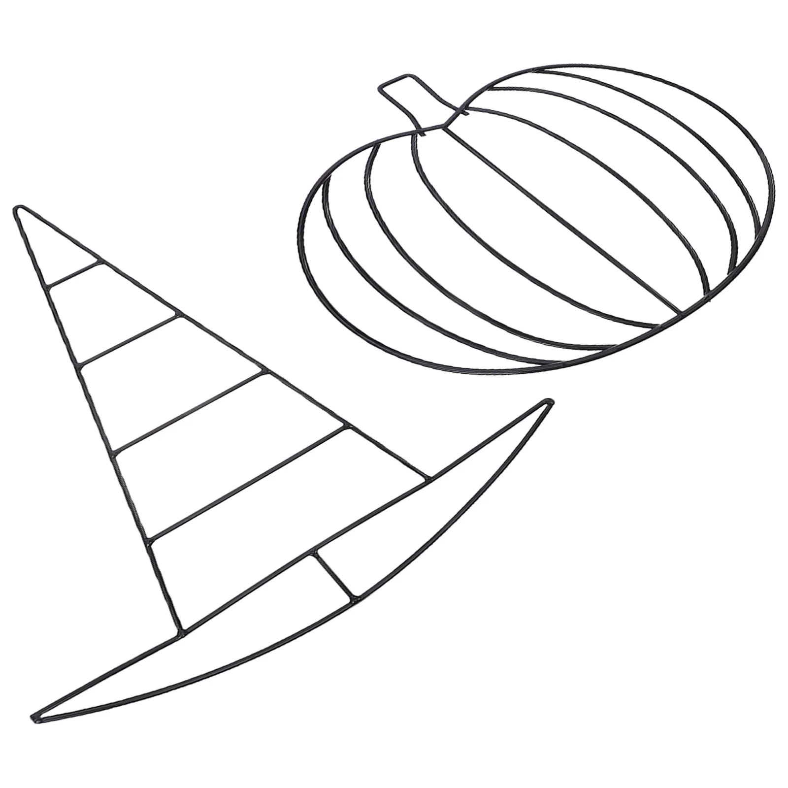 

2pcs Pumpkin Hat Wreath Frame Metal Iron Floral Hoop For Halloween Thanksgiving Party Wedding Decor Fall Autumn Decoration