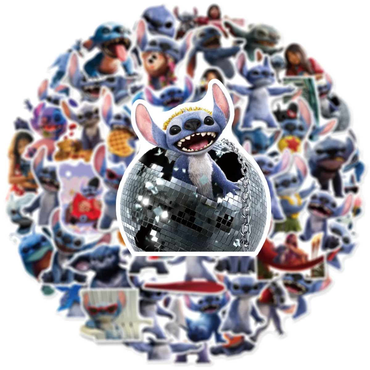 50 pezzi Disney simpatico cartone animato Lilo & Stitch adesivi decalcomanie Kawaii giocattolo per bambini adesivo decorazione per notebook valigia per laptop fai da te