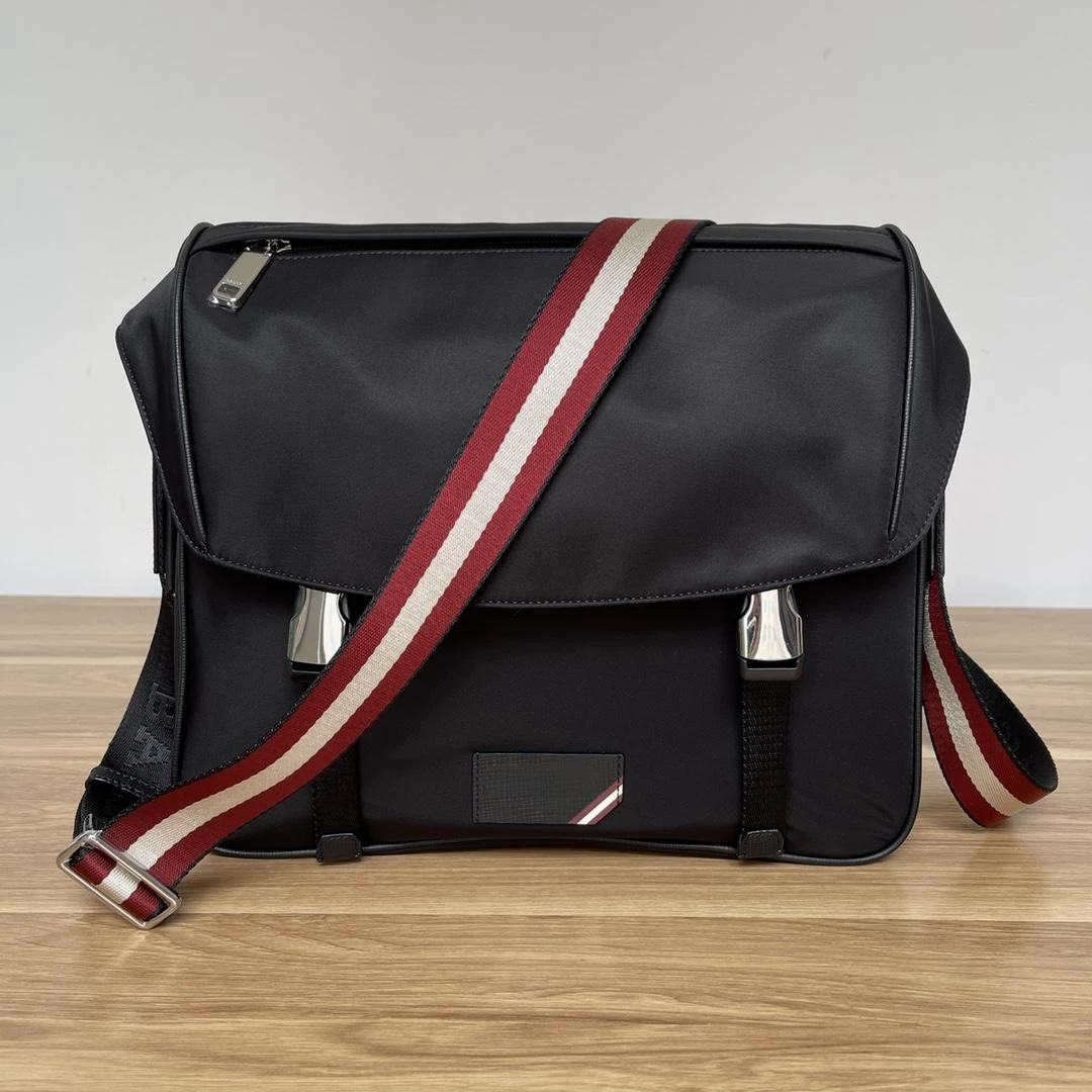 

Fashion B Style Shoudler Bag Black Nylon Striped Design Men Shoudler Bag Business Office Luxury Style Men Crossbody Bag