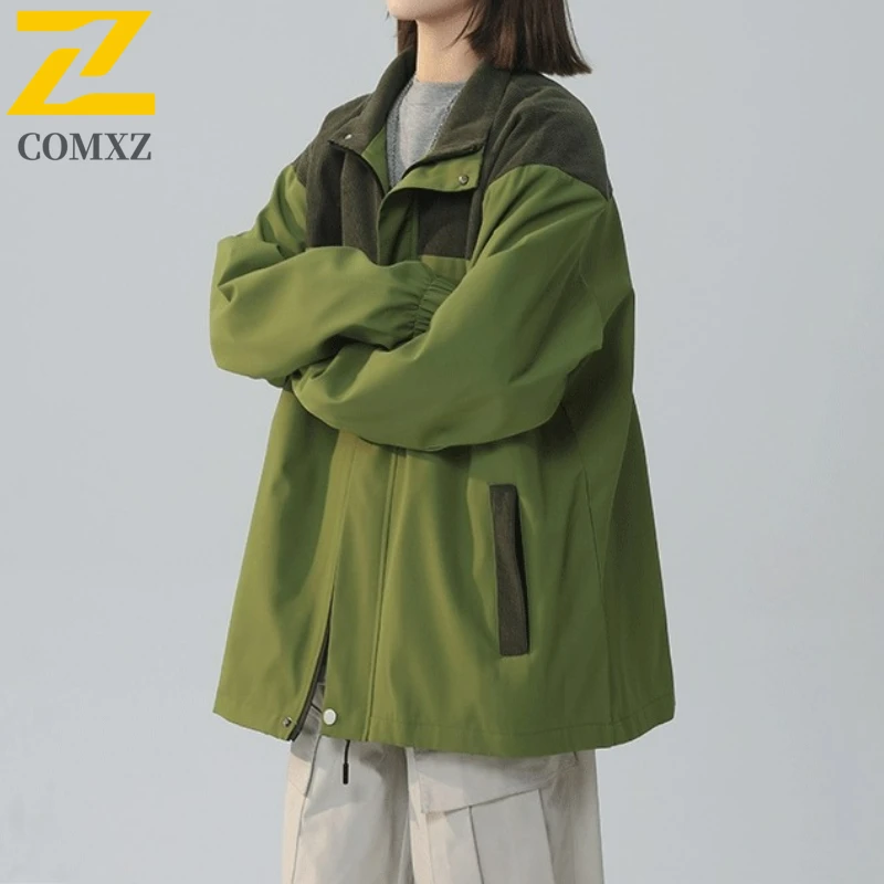 

COMXZ 2025, модная куртка унисекс с воротником, весенне-осенняя уличная пара, повседневное модное пальто высокого качества для альпинизма