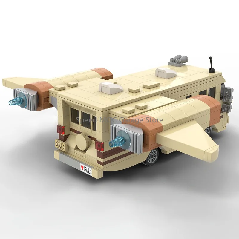 

MOC Beige Sci-Fi Flying Camper Van Building Blocks Set - Retro Space Vehicle Model Kit, Racing Legends Series for Sci-Fi Fans