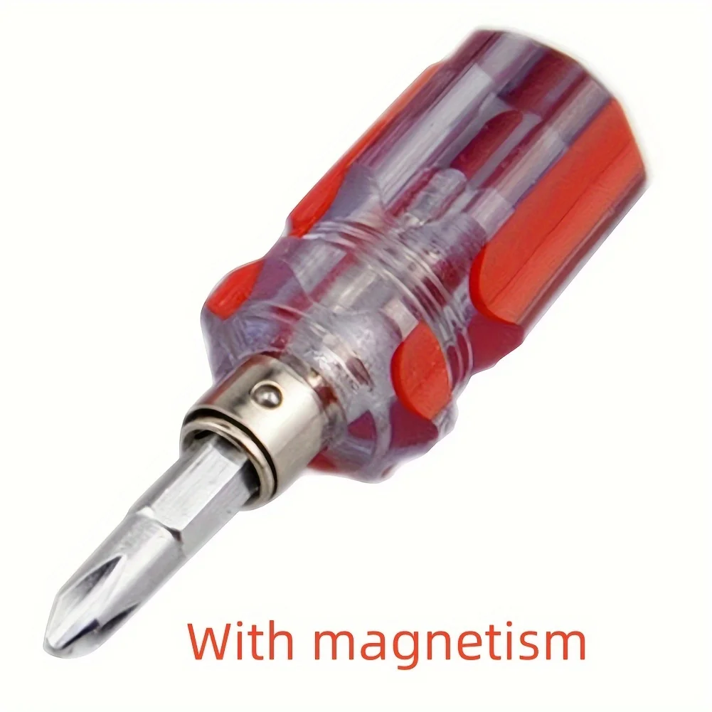 1pc Short Handle Screwdriver Set Portable Encapsulation/Crystal Radish Handles Flat Crosshead Screwdrivers For Repairing Tools