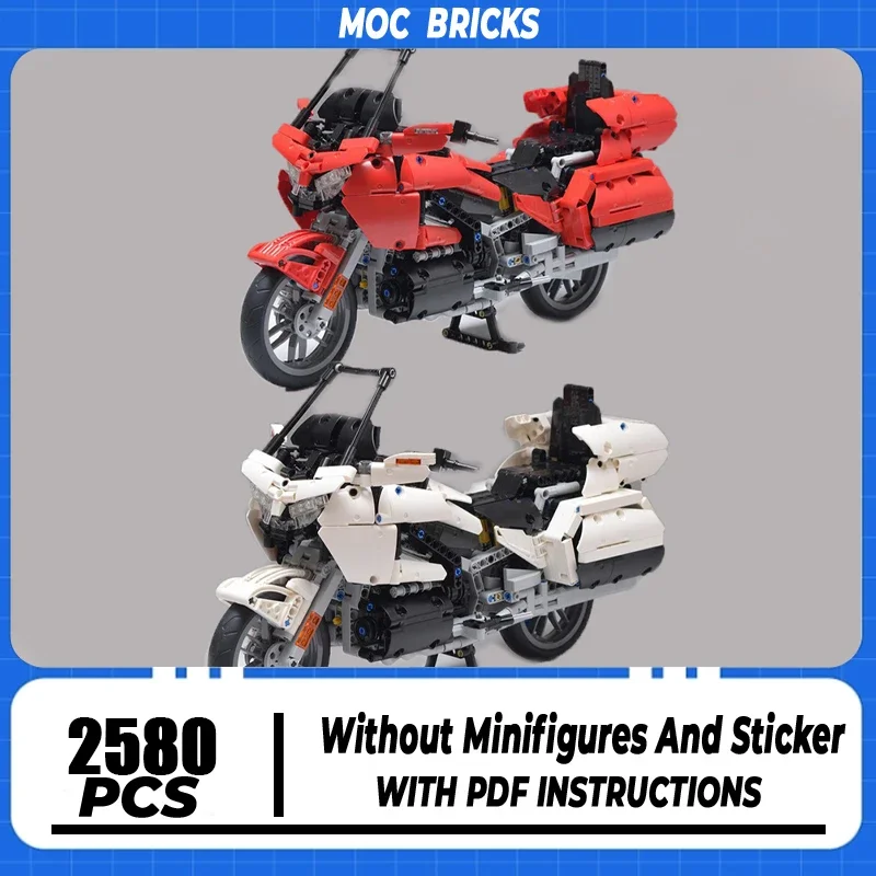

Urban Vehicle Model Moc Building Bricks GL1800 (1:7) Red Motorcycle Technology Modular Blocks Gifts Christmas Toys DIY Assembly