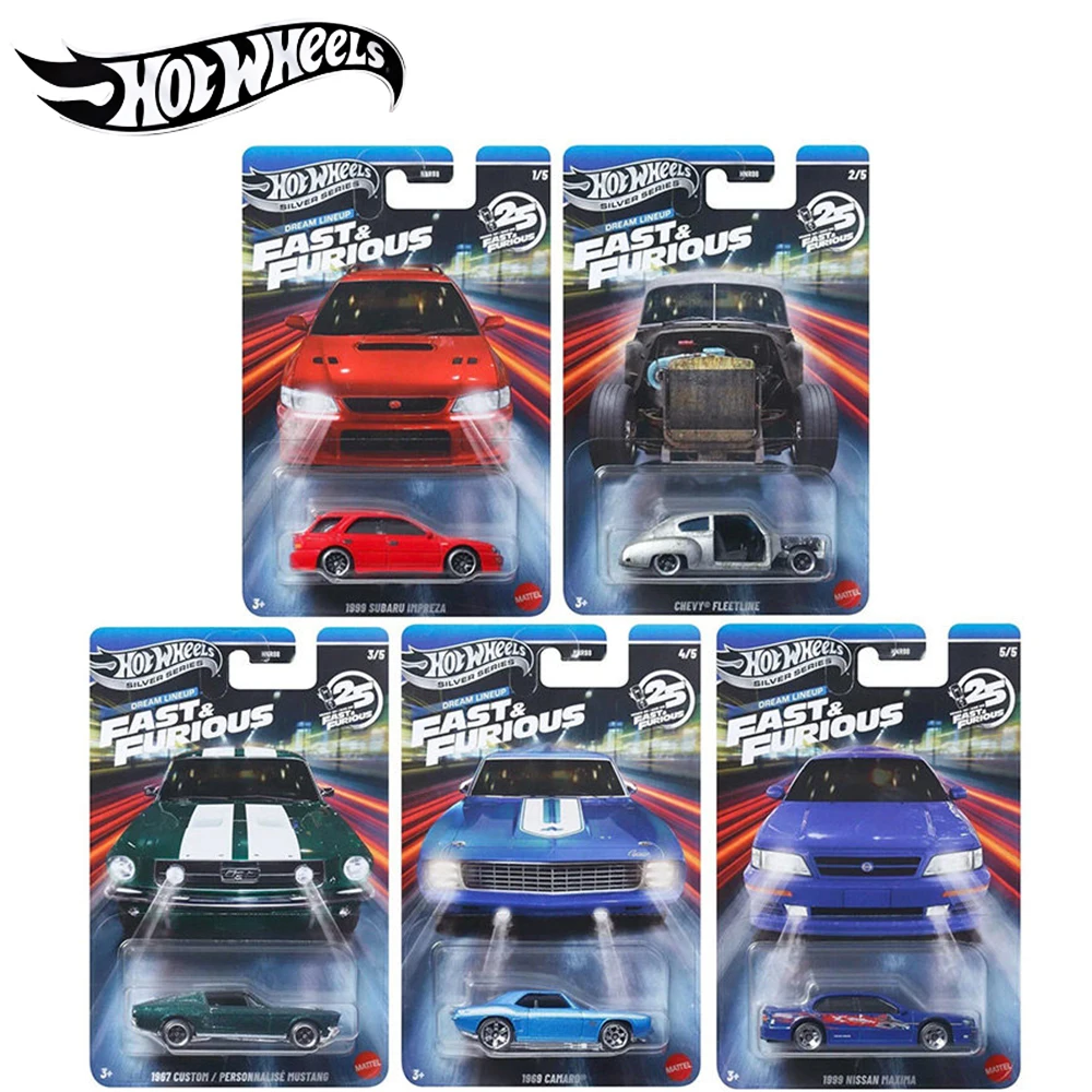 Hot Wheels Silver Series Fast & Furious HNR88-N Subaru Chevy Mustang Camaro Nissan