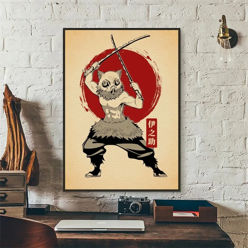 Anime Figur Dämon Slayer Stil Nezuko und Tanjiro Kunst Bild HD Poster Wohnzimmer Schlafzimmer Bar Ästhetische Zimmer Dekoration