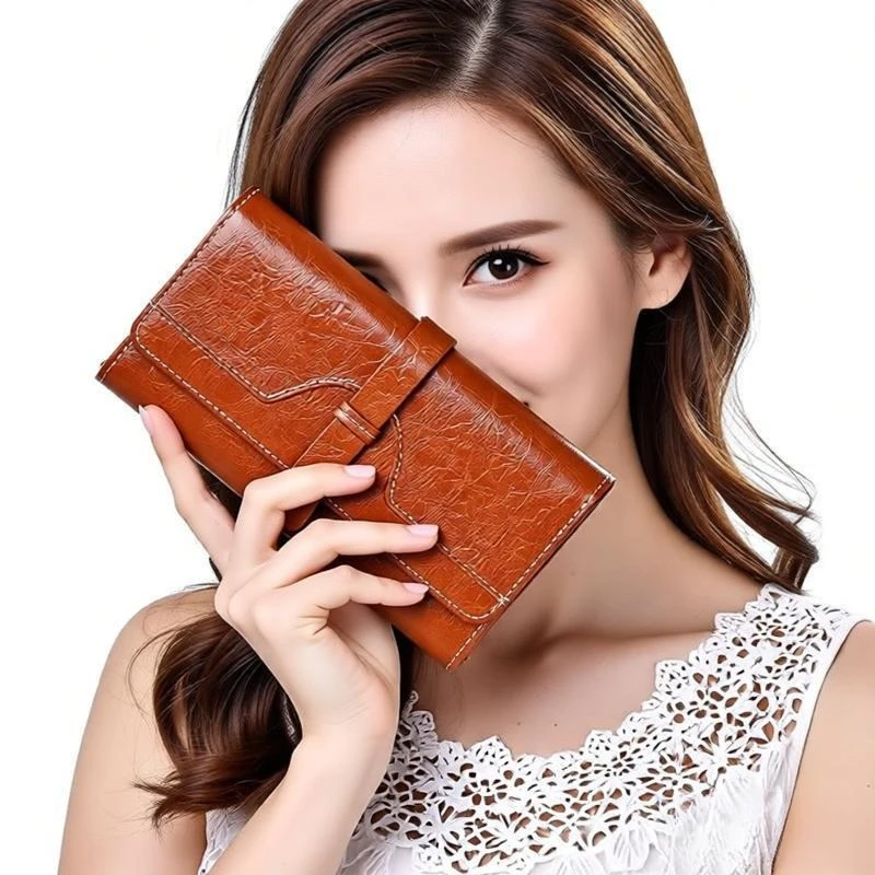 2PC New Genuine Leather Women RFID Wallets Handbags Name Engraving Card Holder Female Purse Big Capacity Phone Bag Women Wallet