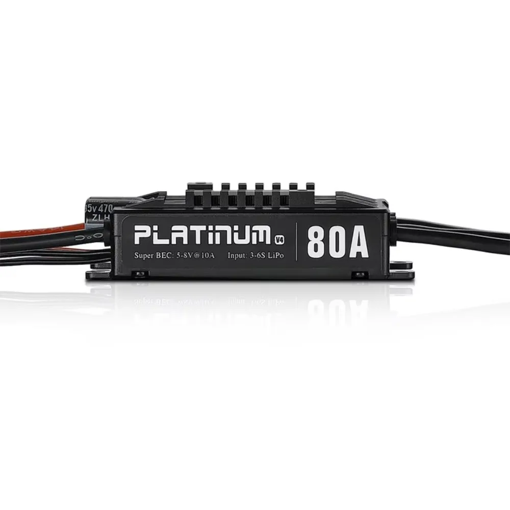 오리지널 Hobbywing 플래티넘 프로 V4 80A 3-6S Lipo BEC 빈 몰드 브러시리스 ESC, RC 드론 항공기 헬리콥터용, 1 개