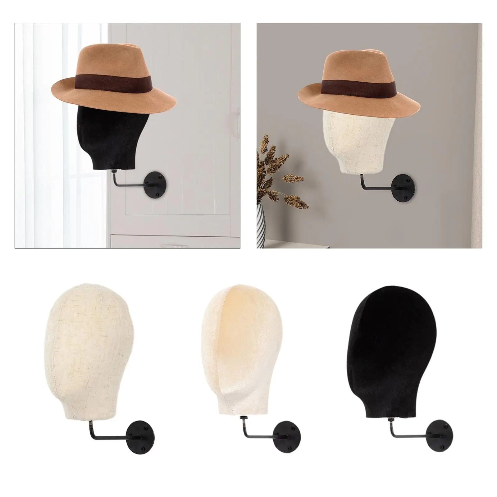 

Elegant Wall-Mounted Wig Display Stand for Home And Salon Decor