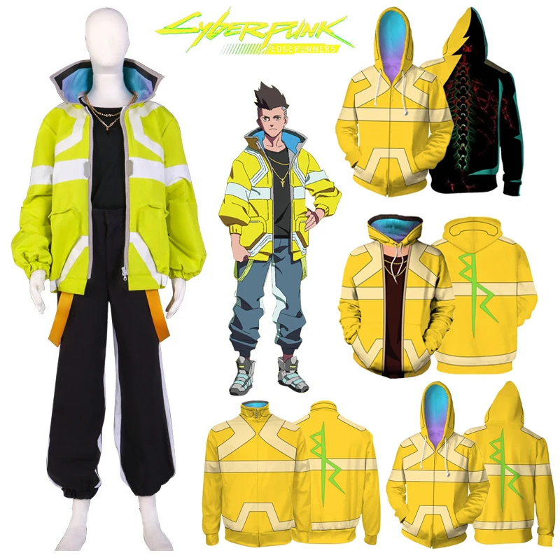 Cyberpunk Game Male Lead David Cosplay Anime Costume Jacket Full Set Student Hoodie Printed Hoodie 3D Printed Jumpsuit
