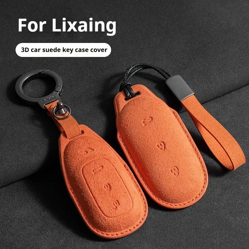 

Car Key Case Cover Shell for LI Lixiang L6 L7 L8 L9 ONE LEADING IDEAL Li Auto Smart Remote Holder Key Fob Suede Car Accessories