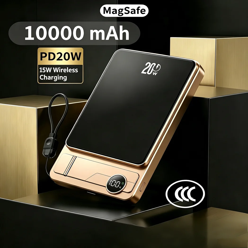 Magnetic Power Bank, 10000mAh Wireless Portable Charger with USB-C Cable, Battery Pack Only Compatible with iPhone 17/16/15/14/13/12/Pro Series