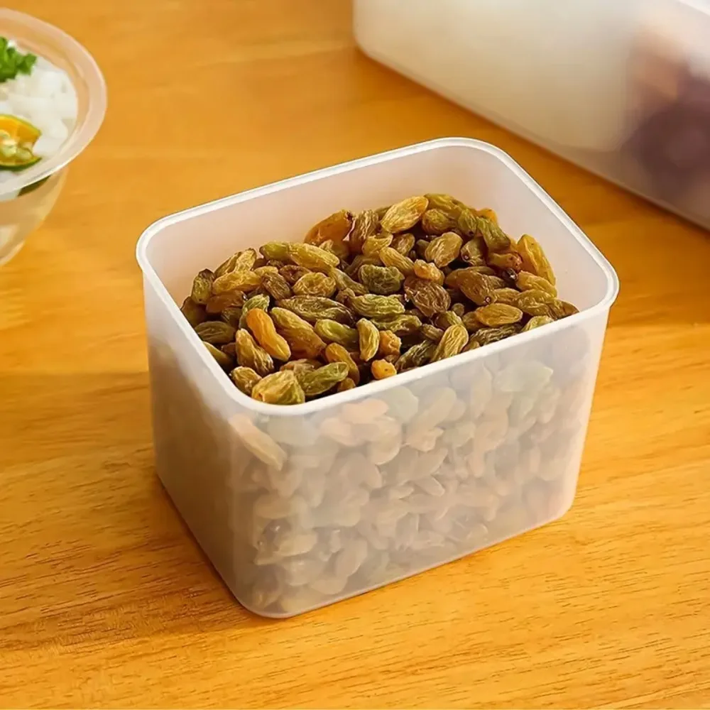 5pcs With Lid Seasoning Box 4 Grids Separated Grains Storage Box Rectangle Transparent Spice Container Refrigerator