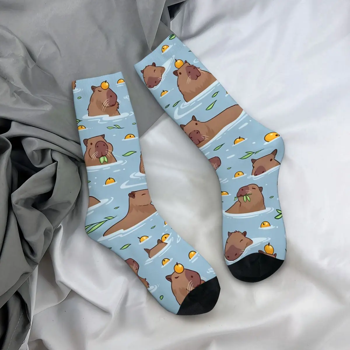 Bathing Capybara Kawaii Socks Sports Cartoon Pattern Socks