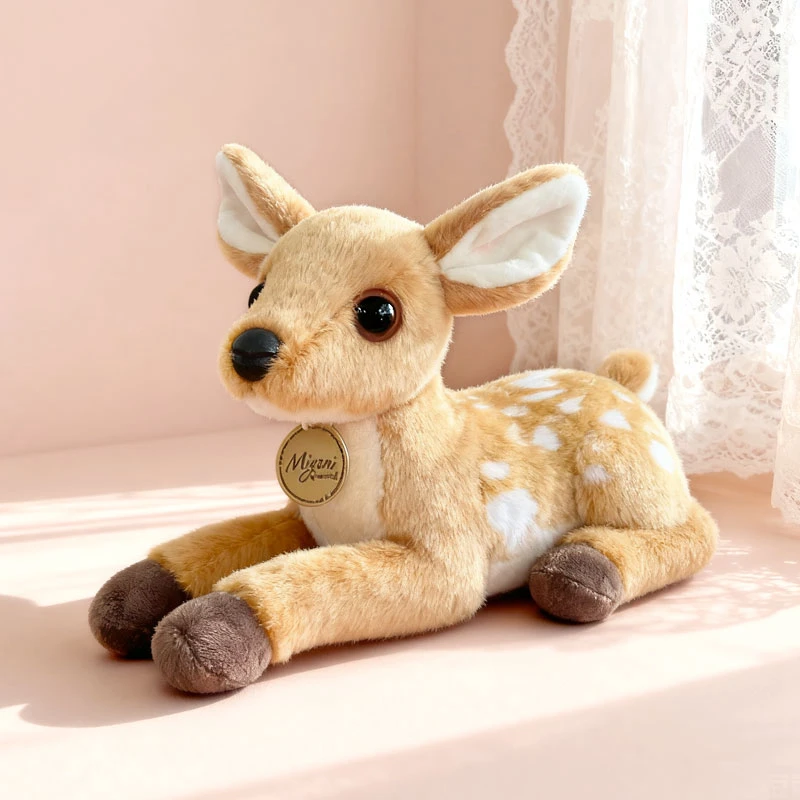 25CM Liegen Rehkitz Plüsch Spielzeug Weiche Angefüllte Cartoon Tier Puppe Nette Deer Puppe Für Home Dekoration Geschenke – Detail 10