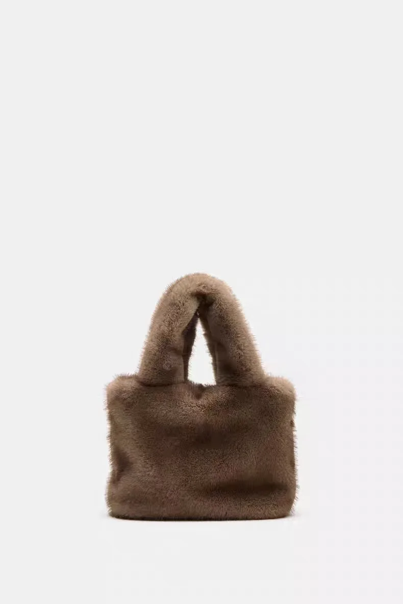 

Осенне-зимняя женская мини-меховая сумка со съемным плечевым ремнем, многофункциональная сумка через плечо, стильная компактная сумка