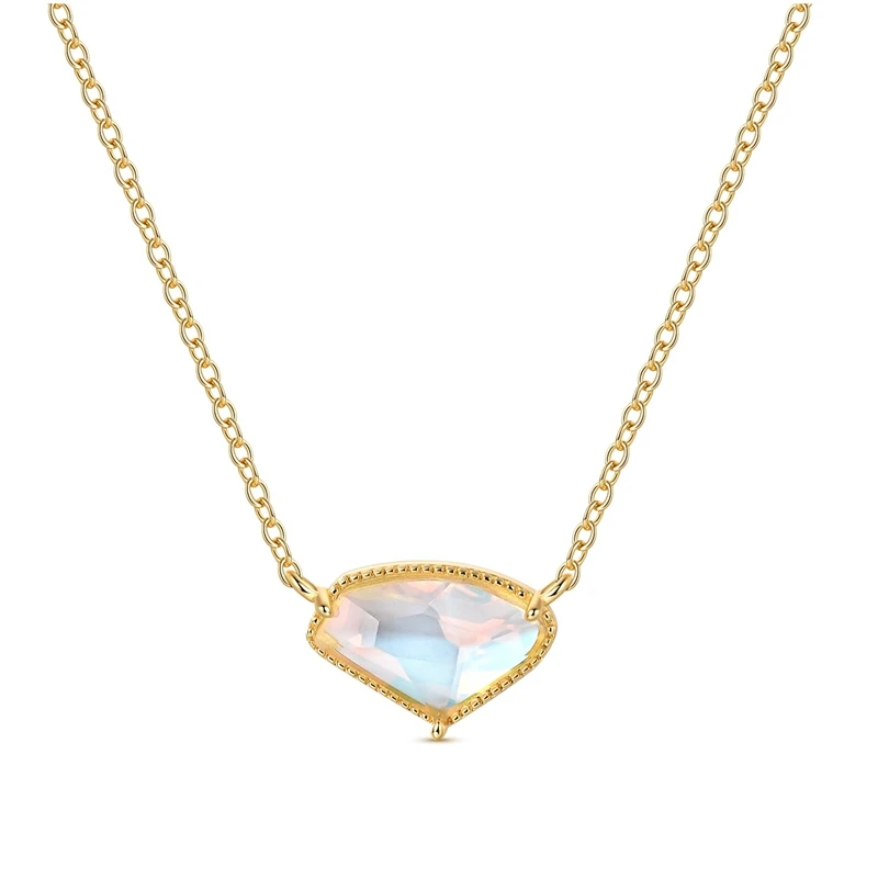 Women's 925 Sterling Silver Aurora Crystal Star Moon Key Necklace