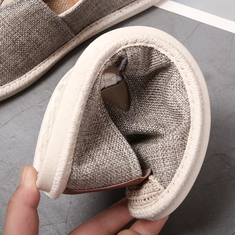 Breathable Linen Casual Men\'s Shoes Old Beijing Cloth Shoes Canvas Summer Leisure Flat Fisherman Driving Shoes walking