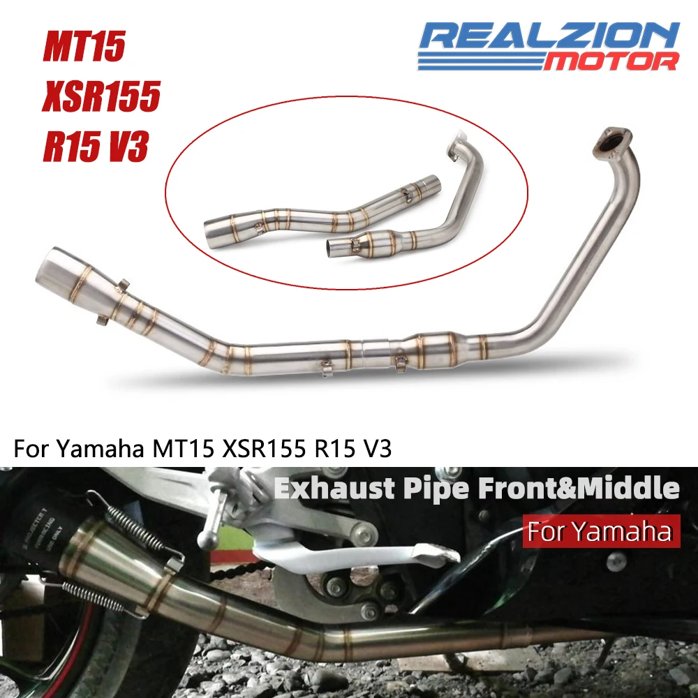 

RZ MT15 XSR155 Глушитель выхлопной трубы мотоцикла, средняя шелковая на трубе, передняя труба, барабан обратного давления для Yamaha R15 V3