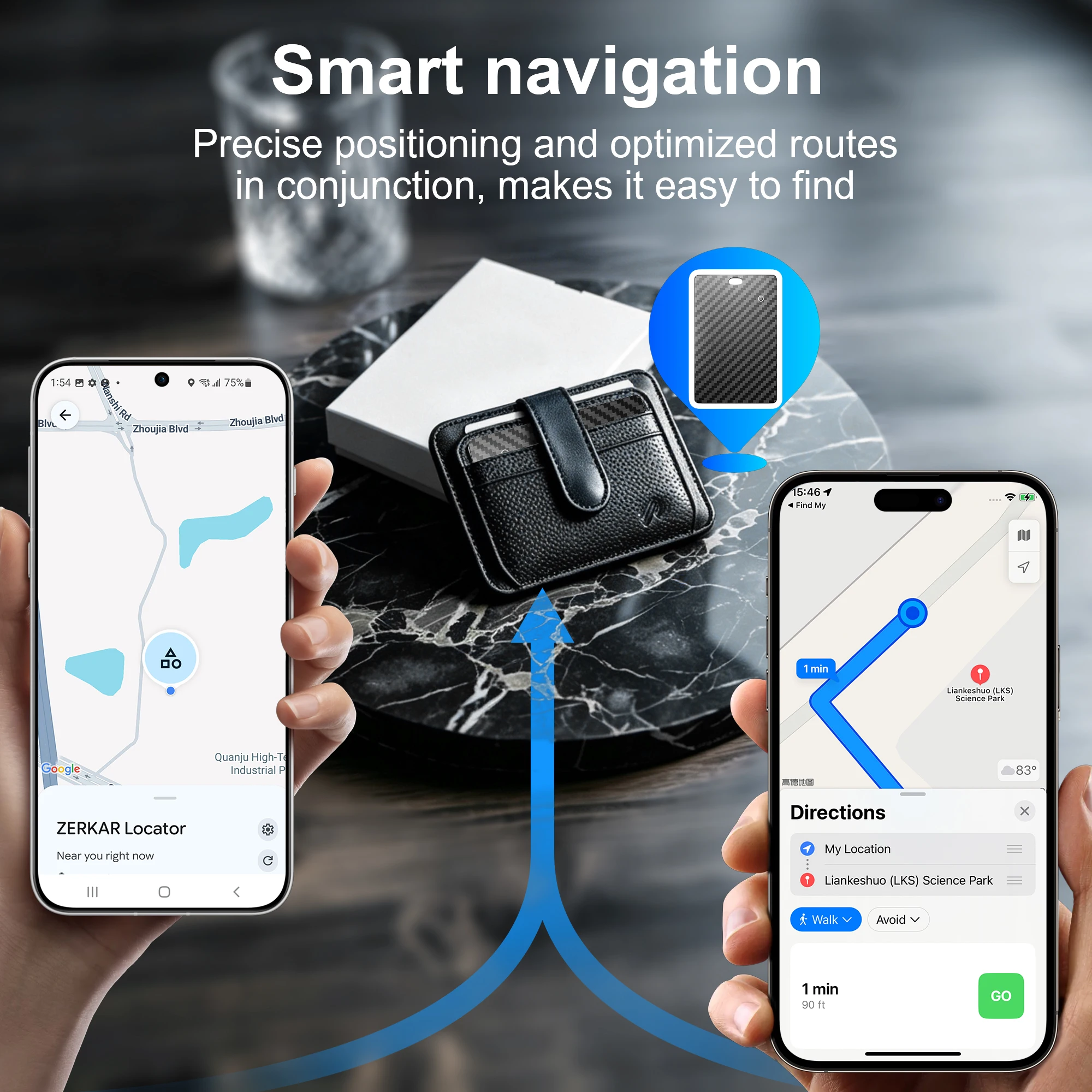 Ultra Thin Item Finder Card Works with iOS Find My & Google Find Hub, Wireless Charging Tracker Tag for Wallet, Bags & Luggage