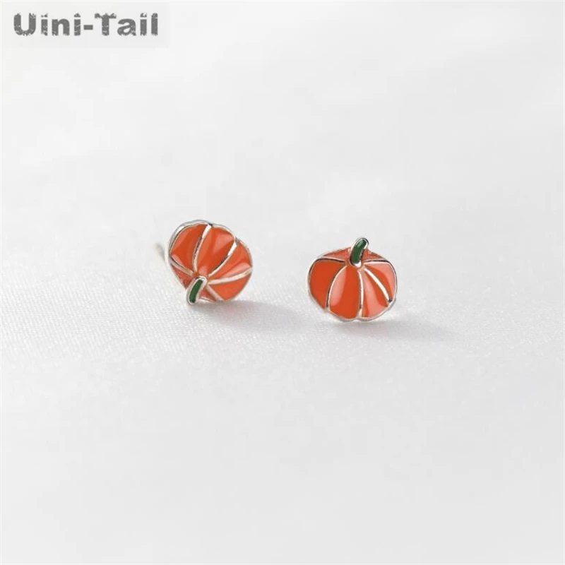 Uini-Tail hot selling new product 925 Tibetan silver sweet lovely delicate pumpkin earrings fashion trend dynamic high quality