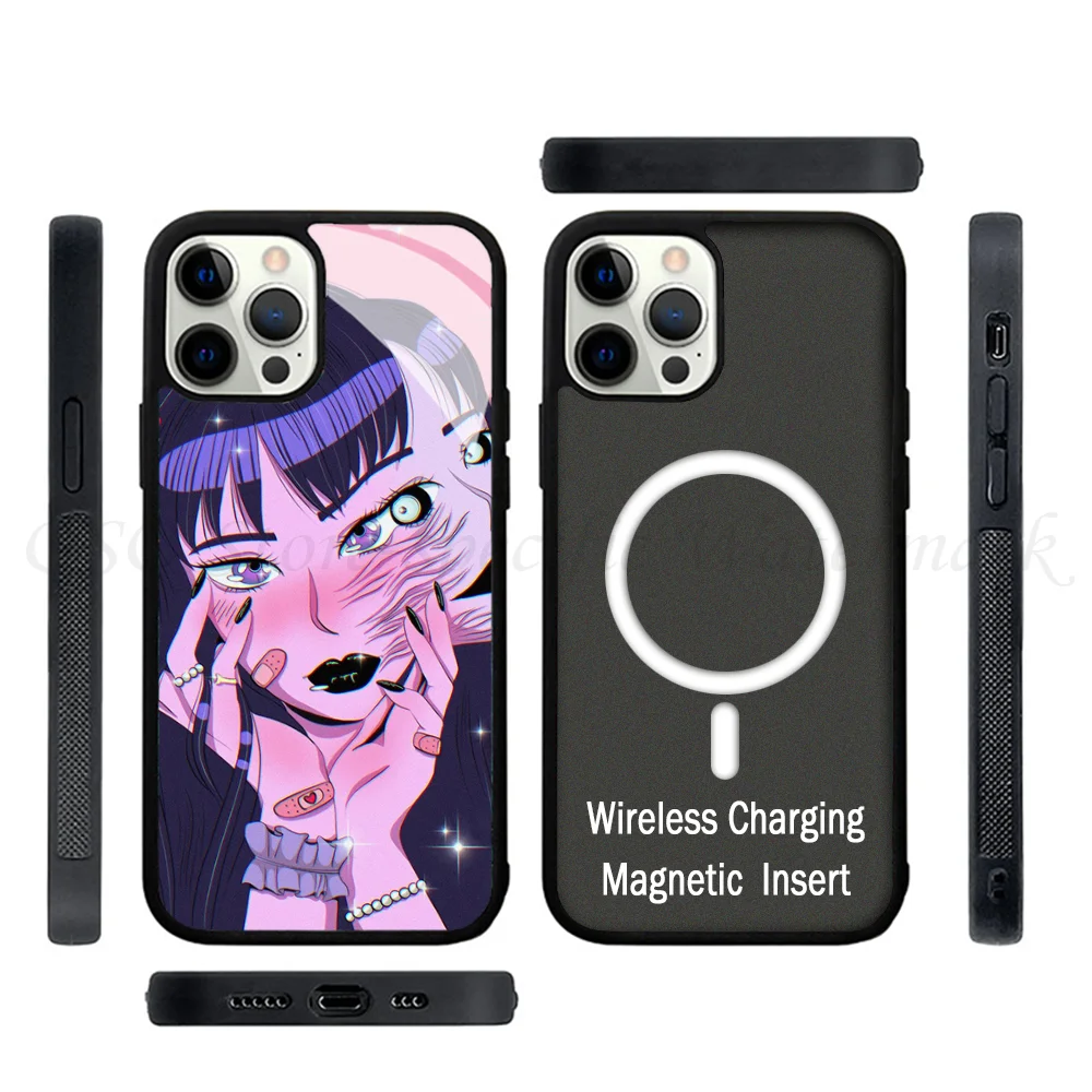 Funda de teléfono t-tomie Junji Ito, carcasa de TPU con espejo, para IPhone 15, 14, 13 Pro Max, 11, 12 Mini, Alex