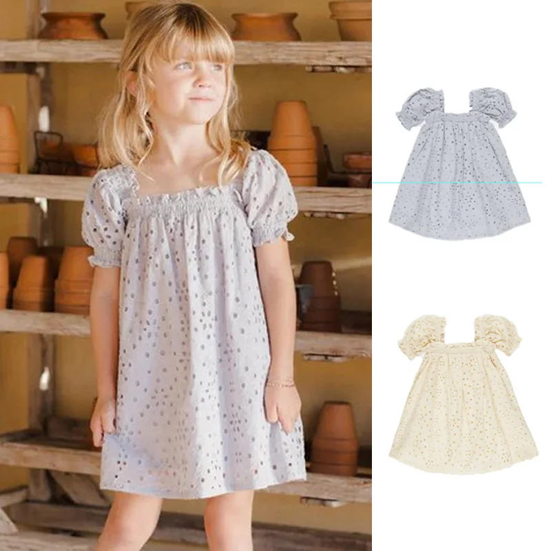 

Toddler Girls Dress 2025 Summer New Baby Girl Hollow Children's Princess Dress for Girls