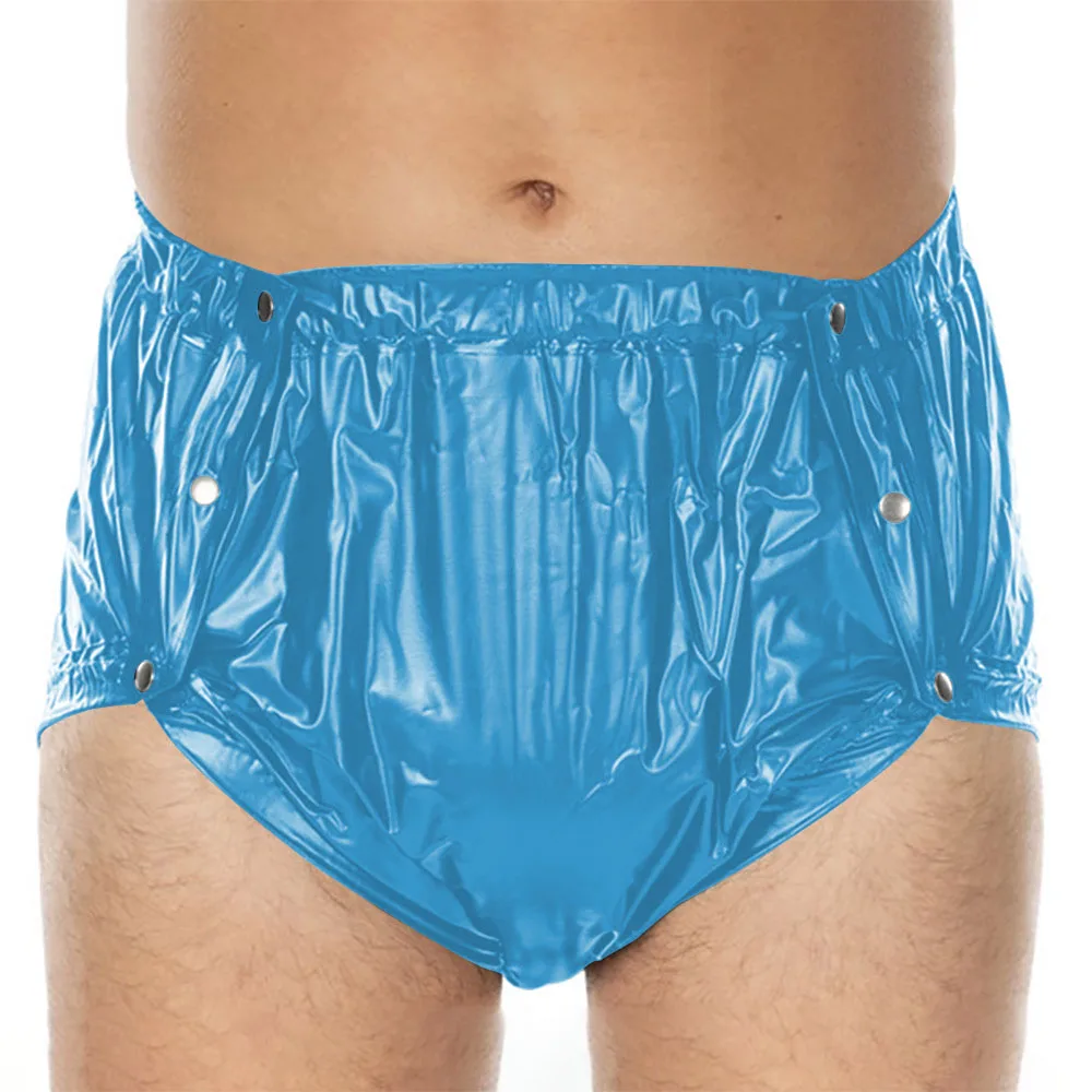 ملخصات PVC لامعة مثيرة ، ملابس داخلية غريبة wetlay ، زر متابعة سيسي Knicker ، سراويل داخلية تأثيري جديدة للنادي ، خصر مرن #3