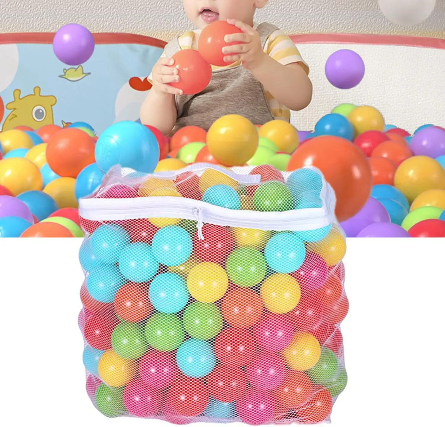 100 Stück Ozean-Babybälle – umweltfreundliche, farbenfrohe Bälle mit hoher Dichte für Wasserbecken und Spielbereiche für Kinder