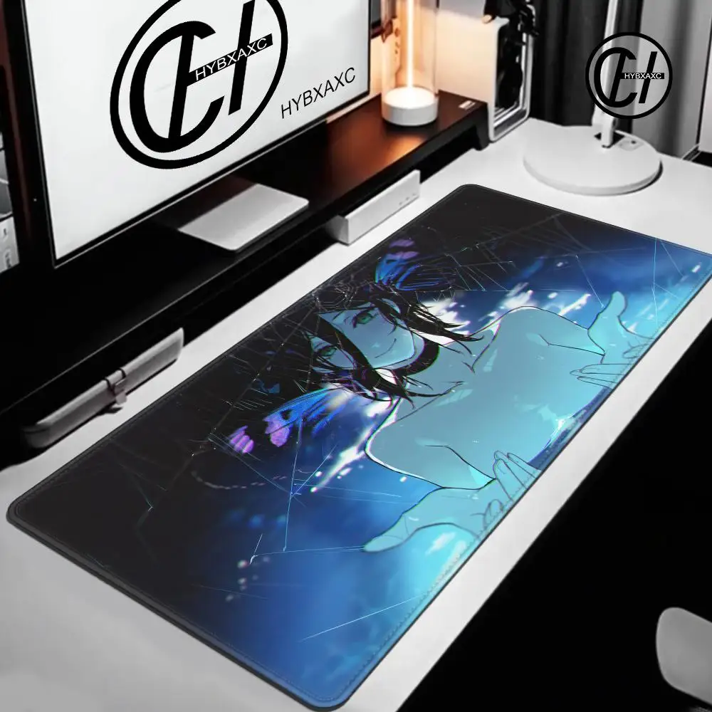 Desk Pad Anime Large Chainsaw Man Reze Gaming Mouse Pad 1200x600 PC Mat Blue Mousepad Sexy Office Mat 80x30 Gamer Carpet 900x400