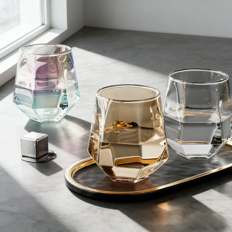 

Креативные стеклянные стаканы 11 унций, изысканные бокалы для коктейлей, прозрачные кофейные чашки, домашние винные бокалы, посуда для напитков, подарки на Новый год