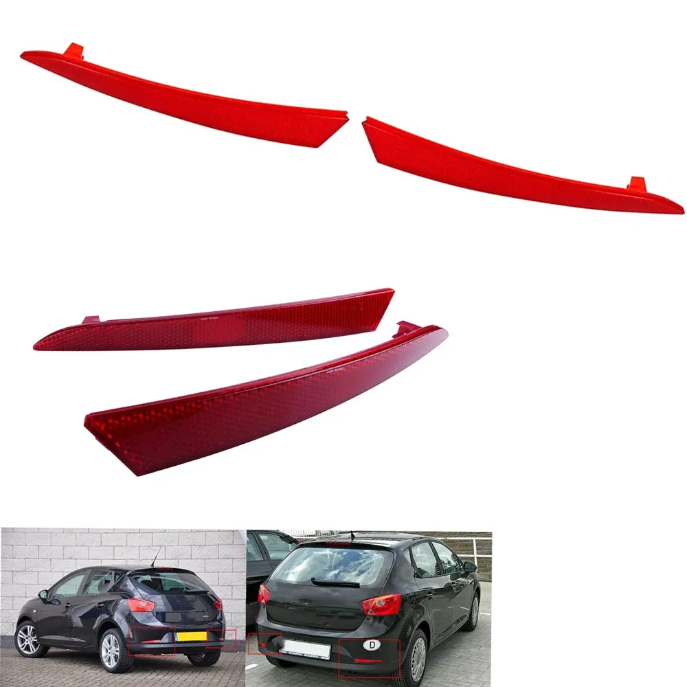 

Car Rear Bumper Reflector Red Lens 2pcs for SEAT Ibiza 6J MK V 2008-2012 6J4945106 6J4945105